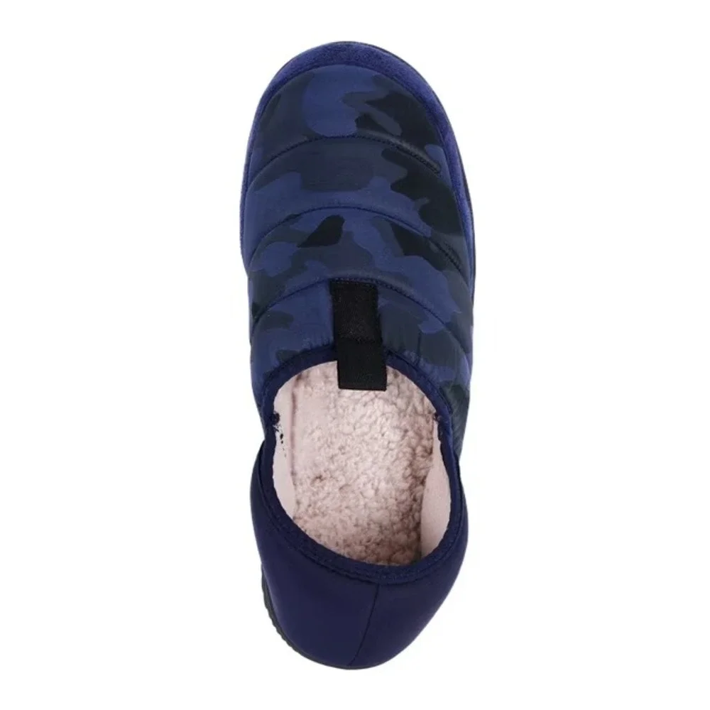 Isotoner Mens Classic Comfort Slipper Navy Camo XL 11-12 Memory Foam